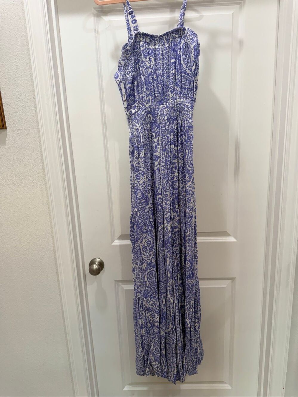 Jessica Simpson Blue Periwinkle Aster Patchwork Tiered Romper Playsuit Size S